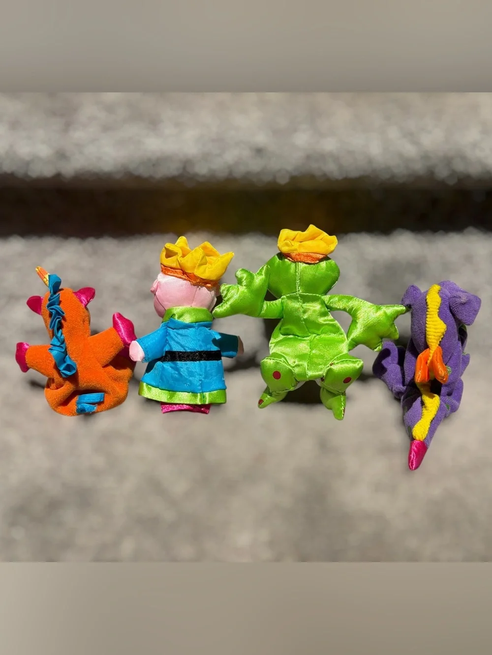 Vintage Y2K Carter’s Fantasy Plush Finger Puppet Lot Dragon Unicorn Frog Toy‎